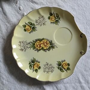 Crown Yellow Floral Dinner Plate